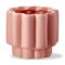 Pink Scallop Short Stoneware Planter with Silicone Plug 5.04x4.92x5.04 in
